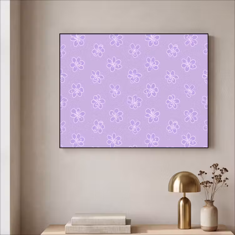 Art Frame - Lila - Botanisch - Bloemen - Handgetekend - Patroon — 5