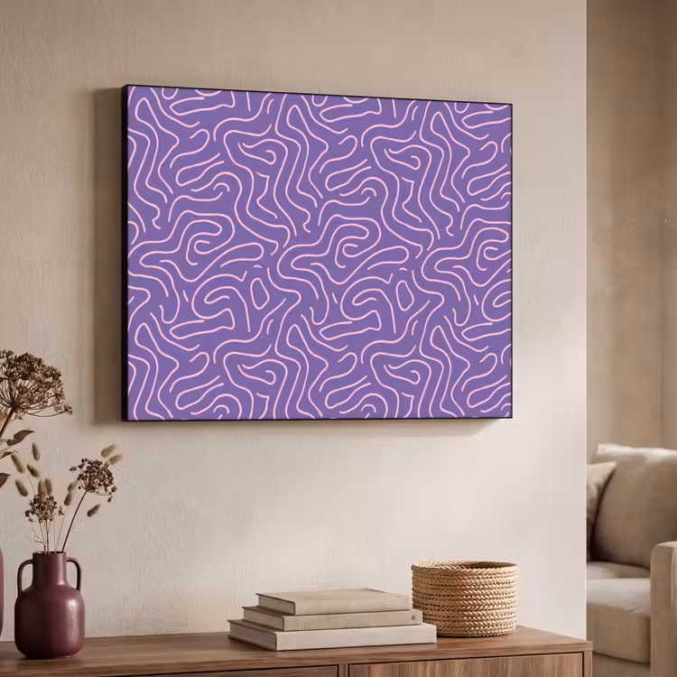 Art Frame - Paars - Roze - Abstract - Lijnen - Doolhof - Patroon — 7