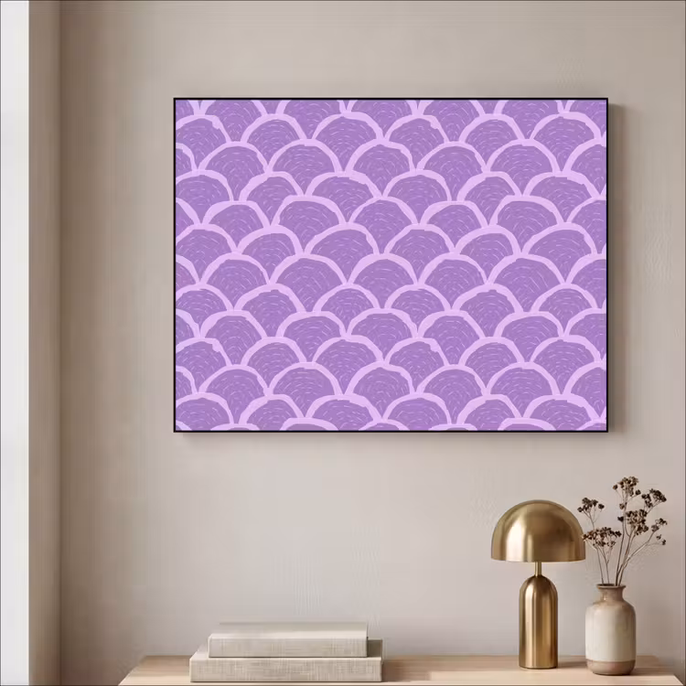 Art Frame - Paars - Schubber - Schelpen - Handgetekend - Patroon — 5