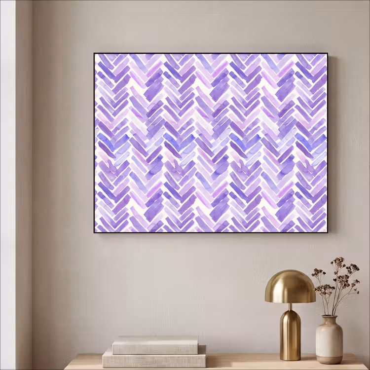Art Frame - Paars - Visgraat - Aquarel - Penseelstreken - Patroon — 5
