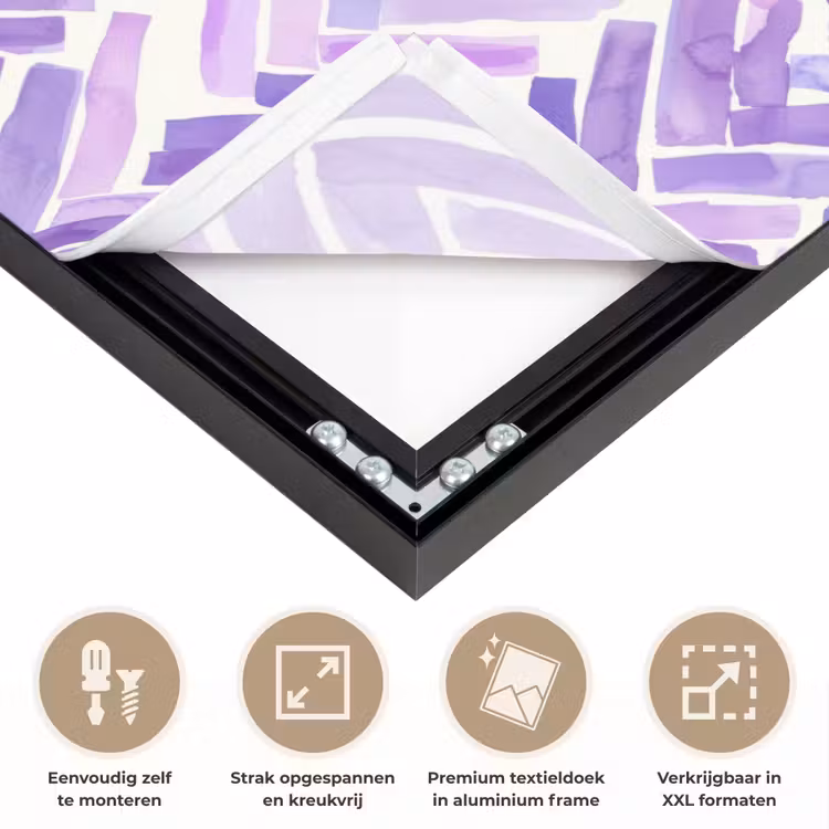 Art Frame - Paars - Visgraat - Aquarel - Penseelstreken - Patroon — 8