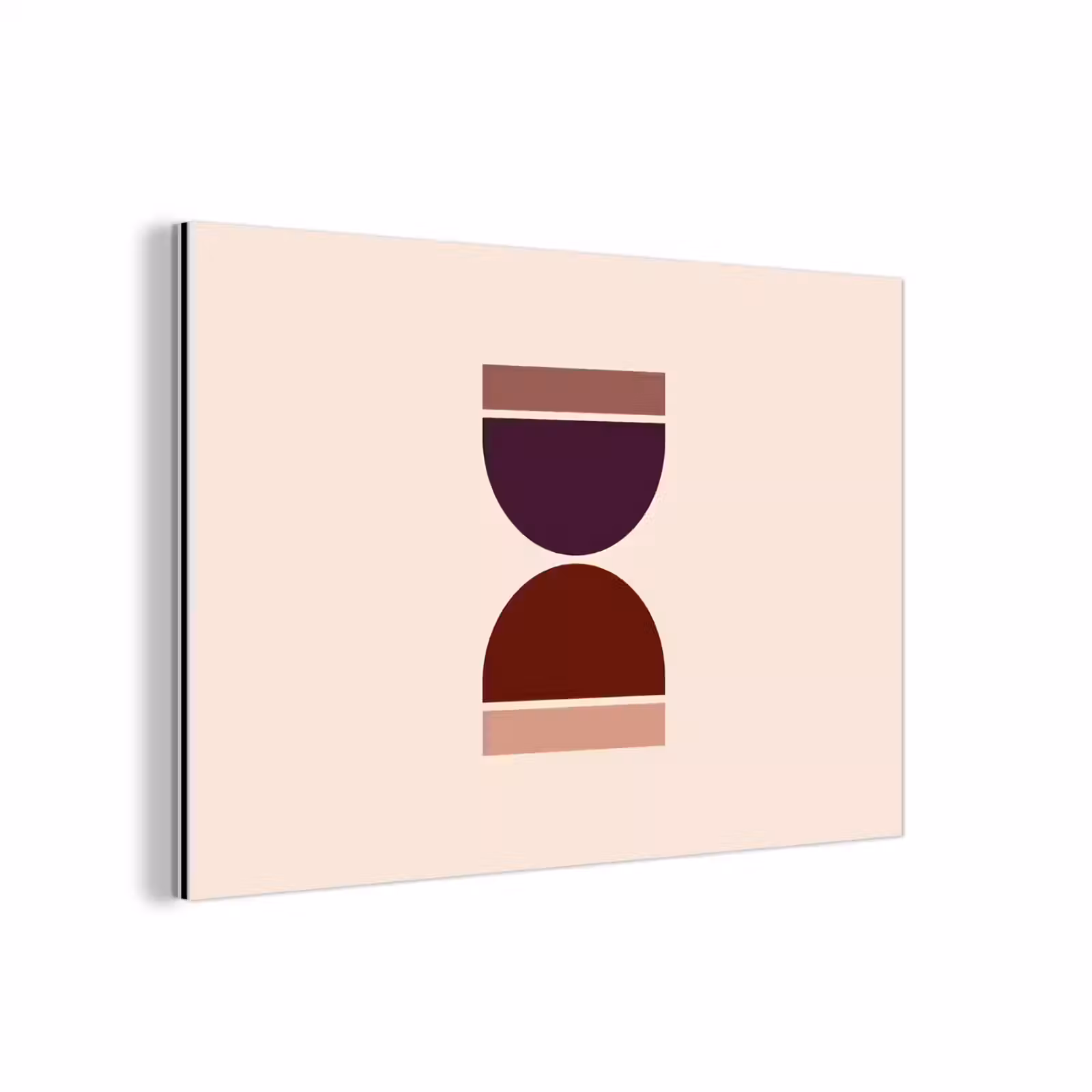 Aluminium schilderij - Zandloper - Symmetrisch - Rood - Paars — 1