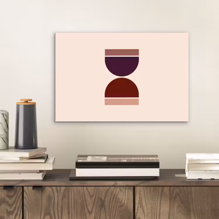 Aluminium schilderij - Zandloper - Symmetrisch - Rood - Paars — 2
