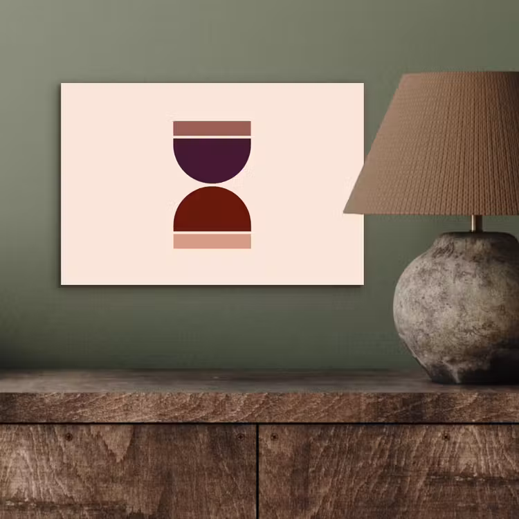 Aluminium schilderij - Zandloper - Symmetrisch - Rood - Paars — 3