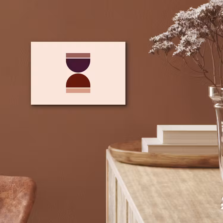Aluminium schilderij - Zandloper - Symmetrisch - Rood - Paars — 5