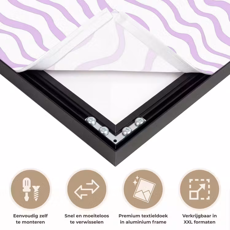 Art Frame - Lila - Geometrisch - Golfjes - Lijnen - Patroon — 4
