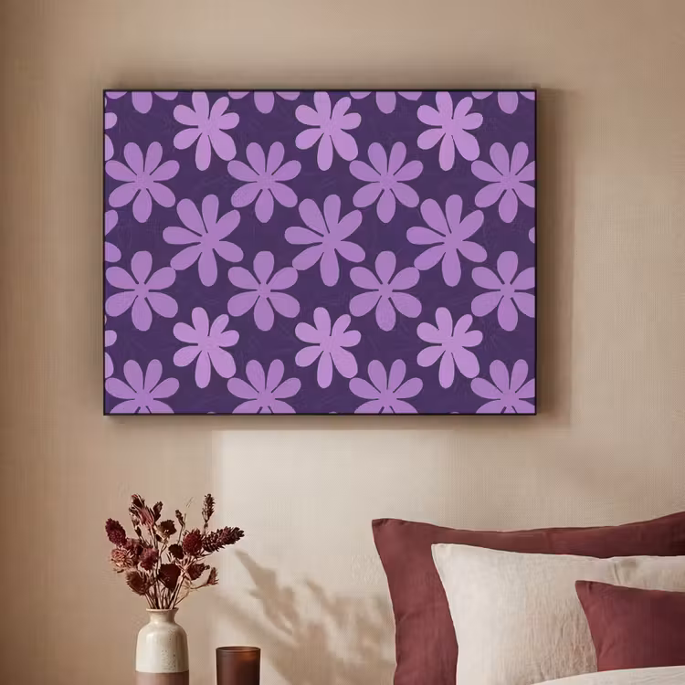 Art Frame - Paars - Botanisch - Bloemen - Retro - Patroon — 3