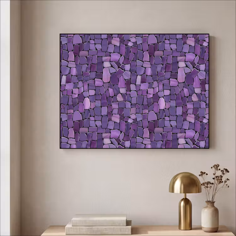 Art Frame - Paars - Mozaïek - Scherven - Steen - Patroon — 5