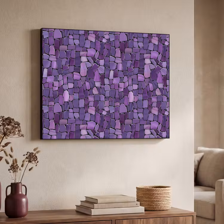 Art Frame - Paars - Mozaïek - Scherven - Steen - Patroon — 7