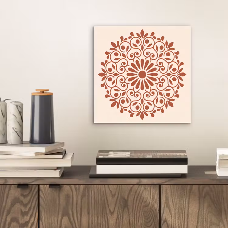 Aluminium schilderij - Decoratie - Cirkel - Symmetrisch - Modern - Roodbruin — 2