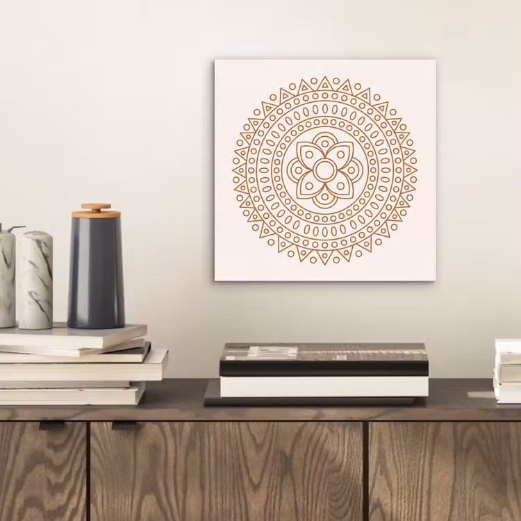 Aluminium schilderij - Mandala - Geometrisch - Abstract - Oosters - Bruin — 2