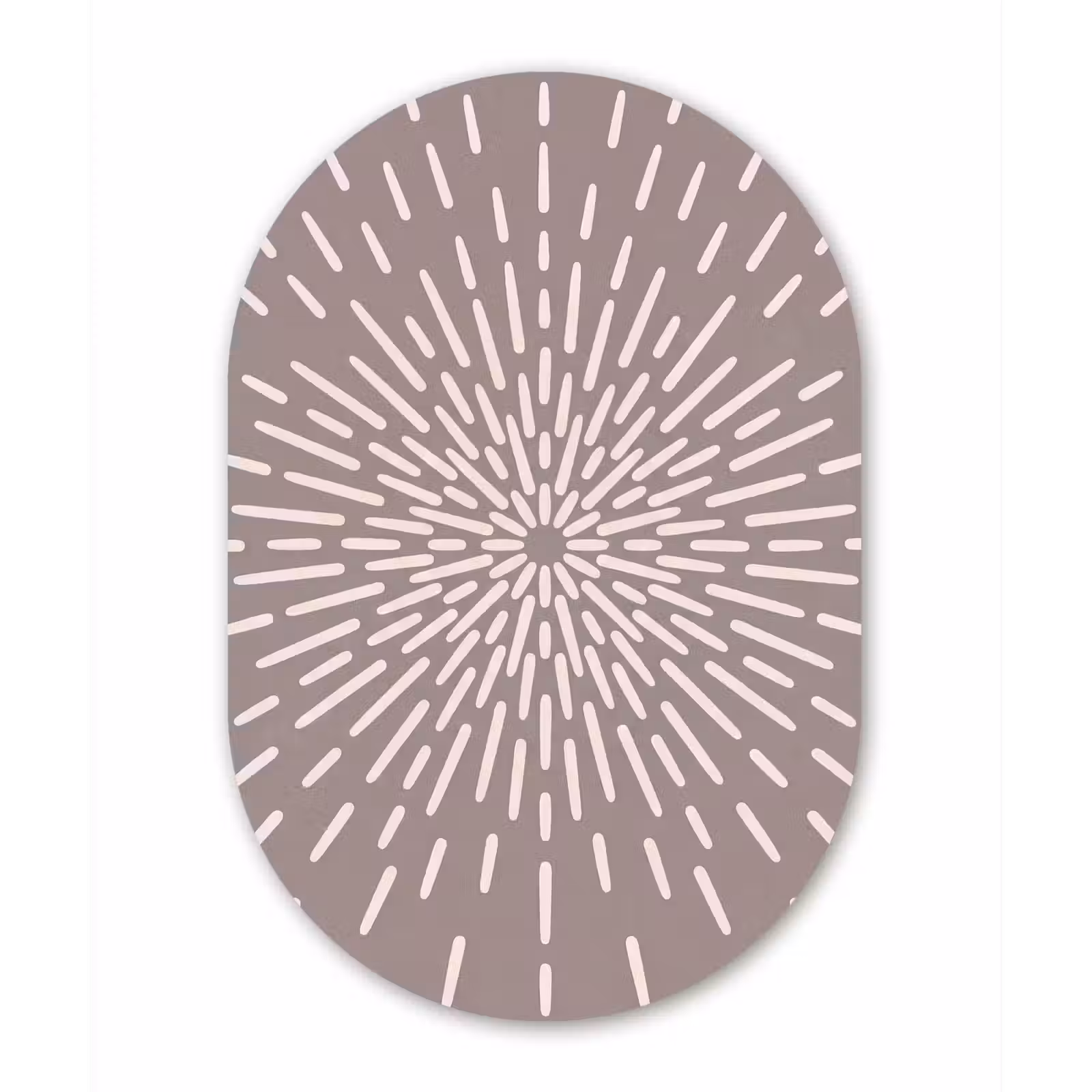 Muurovaal aluminium - Patroon - Stralen - Abstract - Modern - Grijs — 1