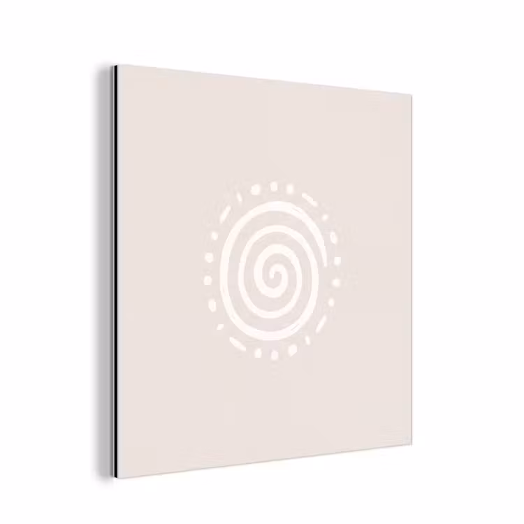 Aluminium schilderij - Symbool - Spiraal - Abstract - Minimalistisch - Beige — 1
