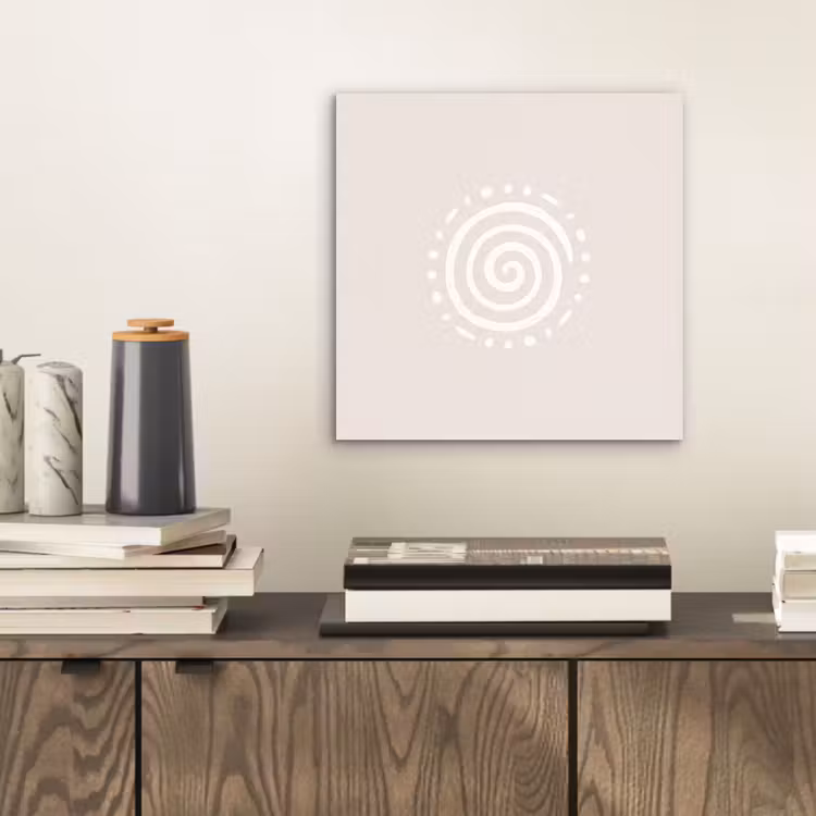 Aluminium schilderij - Symbool - Spiraal - Abstract - Minimalistisch - Beige — 2