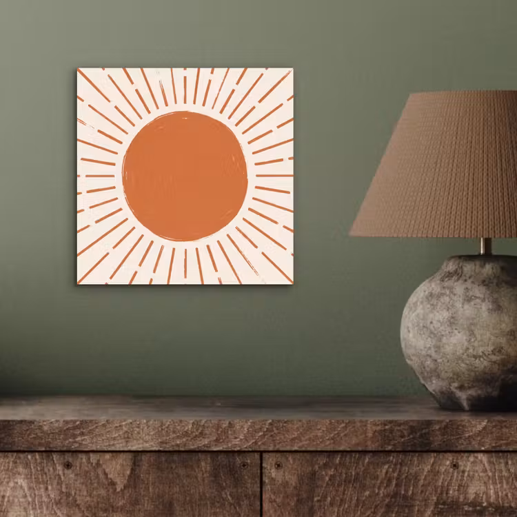 Aluminium schilderij - Zon - Stralen - Abstract - Terracotta - Modern — 3