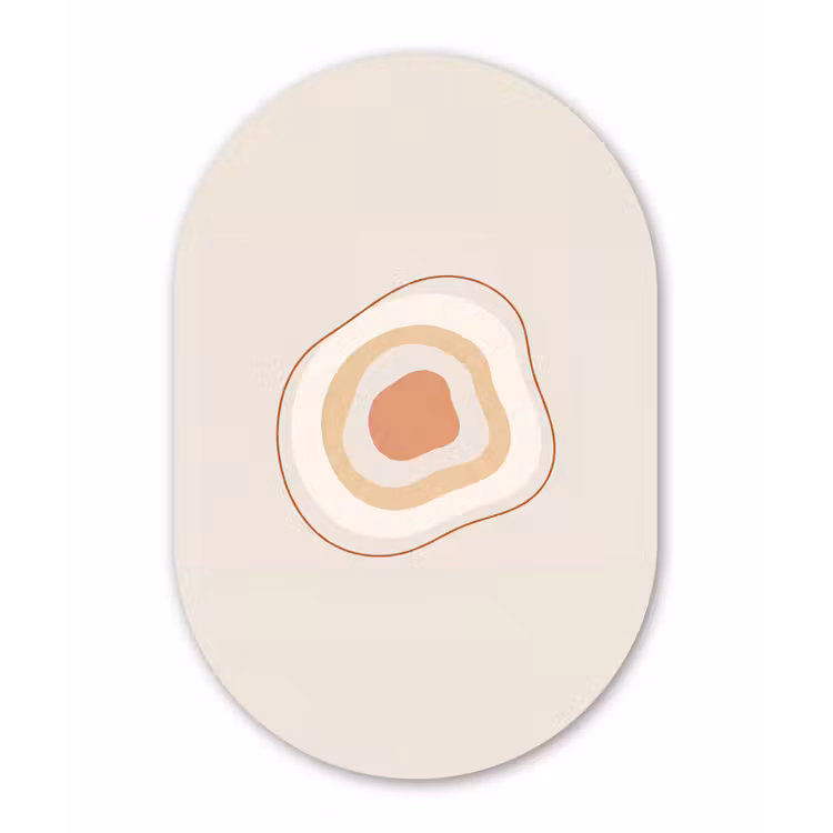 Muurovaal aluminium - Abstract - Organisch - Modern - Beige - Kunst — 1