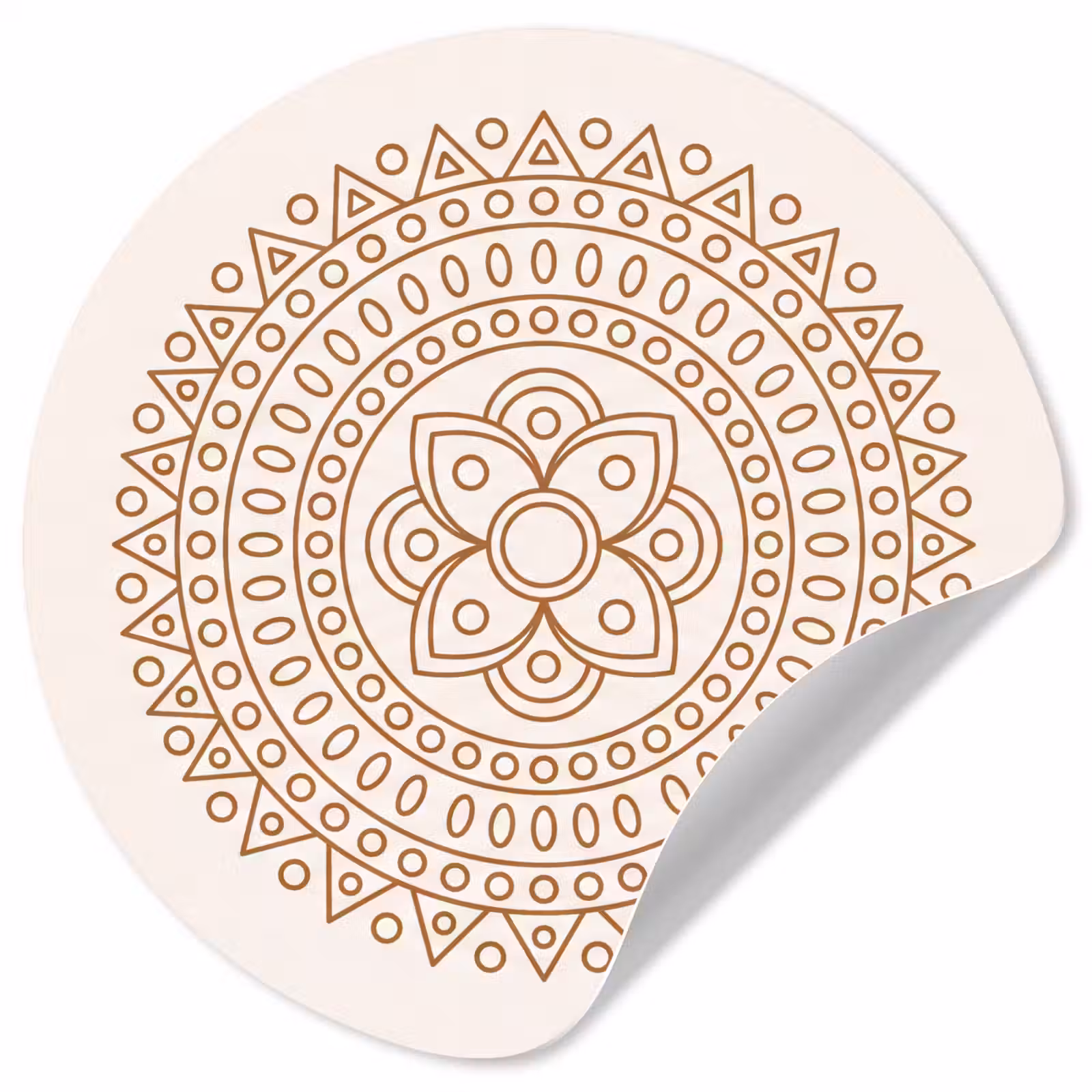 Behangcirkel - Mandala - Geometrisch - Abstract - Oosters - Bruin — 1