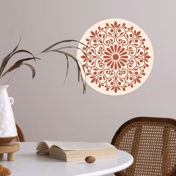 Behangcirkel - Decoratie - Cirkel - Symmetrisch - Modern - Roodbruin — 4