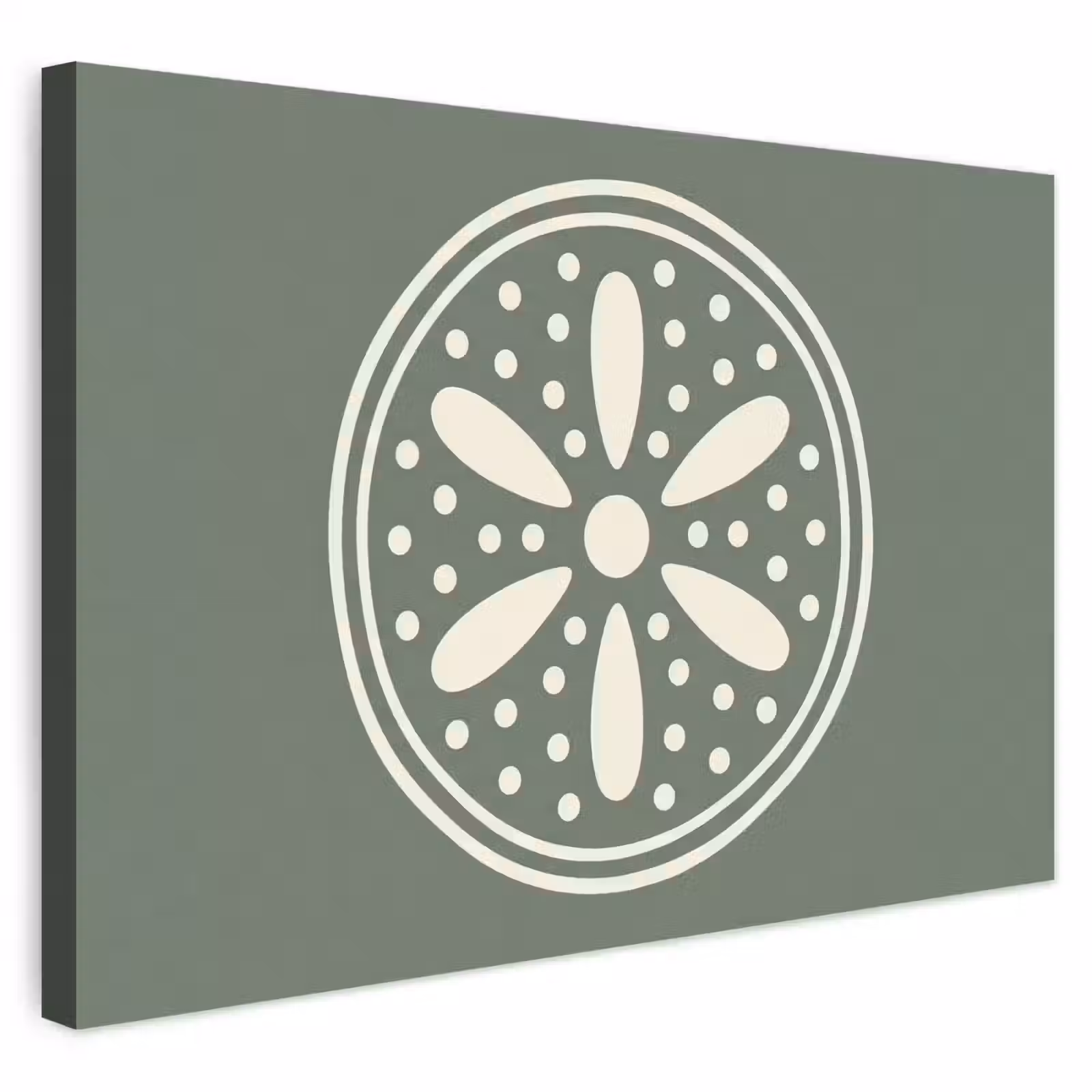 Buiten canvas - Patroon - Cirkel - Abstract - Groen - Decoratie — 1