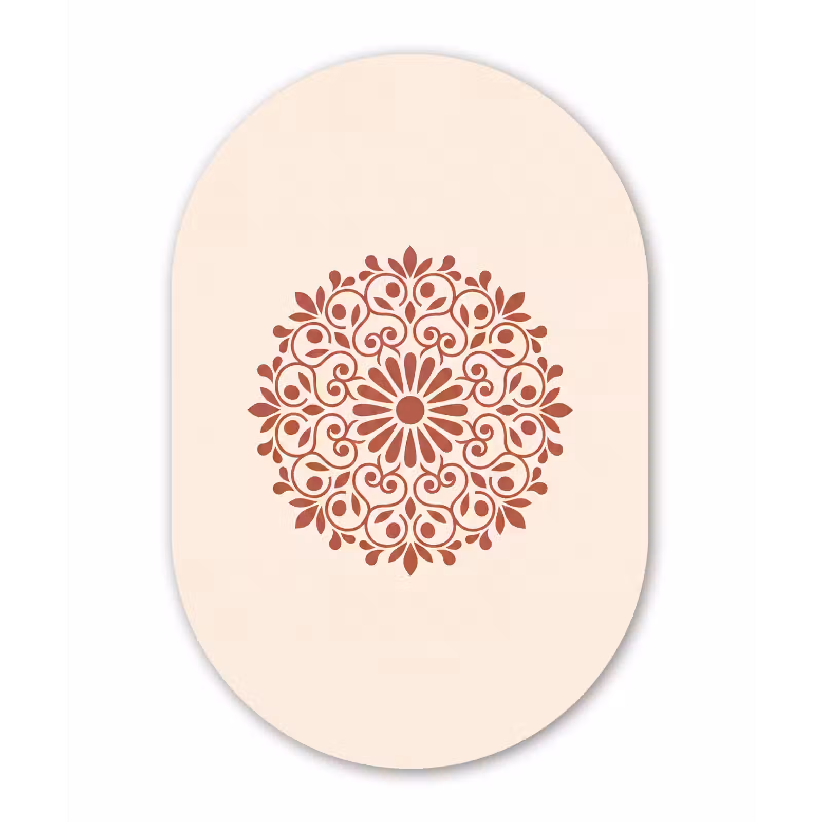 Muurovaal aluminium - Decoratie - Cirkel - Symmetrisch - Modern - Roodbruin — 1