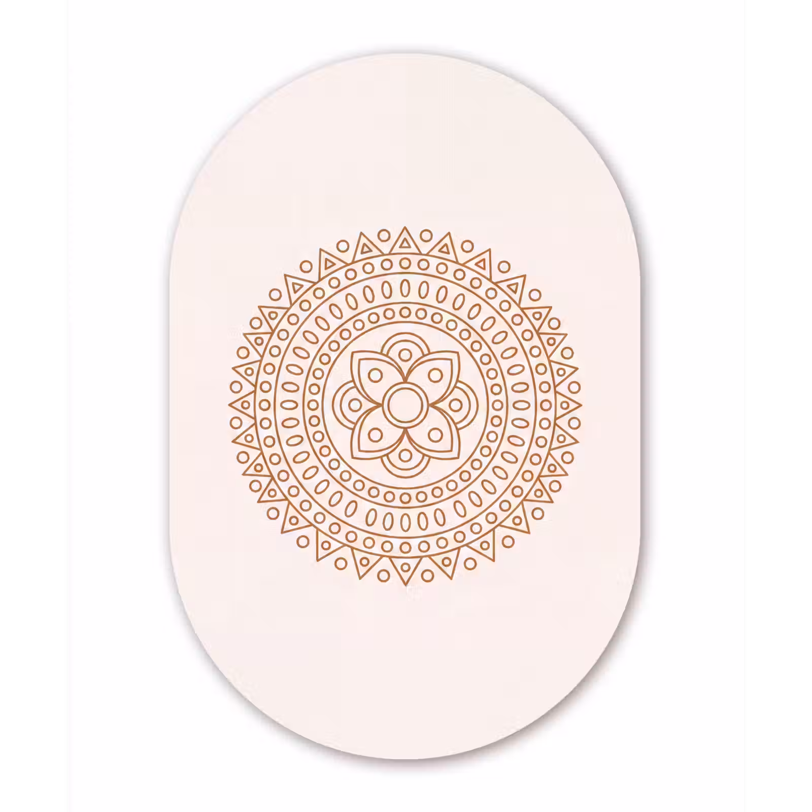 Muurovaal aluminium - Mandala - Geometrisch - Abstract - Oosters - Bruin — 1