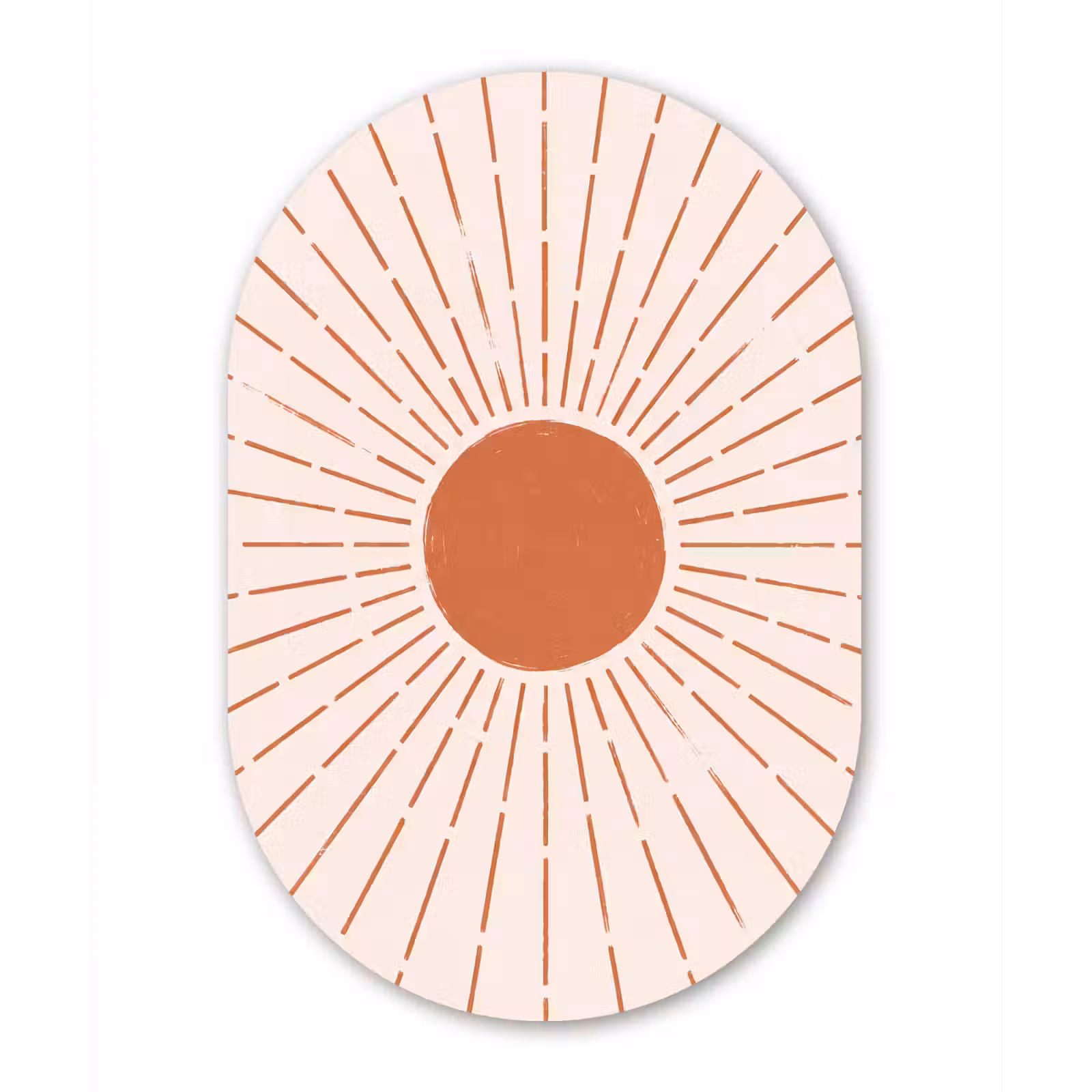 Muurovaal aluminium - Zon - Stralen - Abstract - Terracotta - Modern — 1