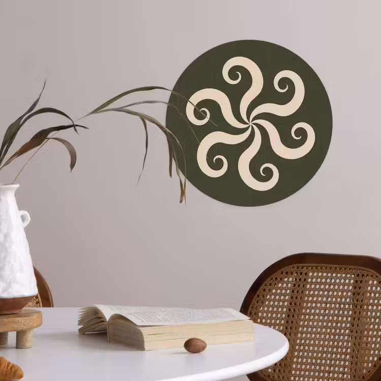 Behangcirkel - Patroon - Spiraal - Abstract - Modern - Groen — 4