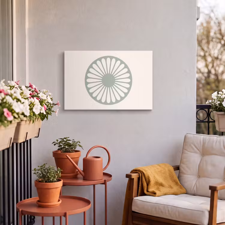 Buiten canvas - Abstract - Patroon - Radiaal - Modern - Groen — 3