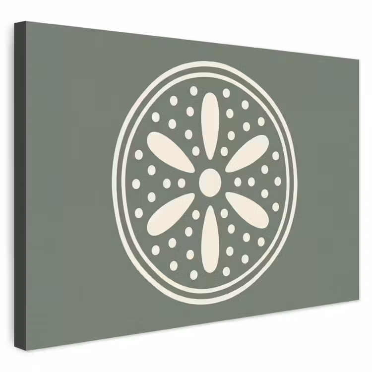 Buiten canvas - Patroon - Cirkel - Abstract - Groen - Decoratie — 1