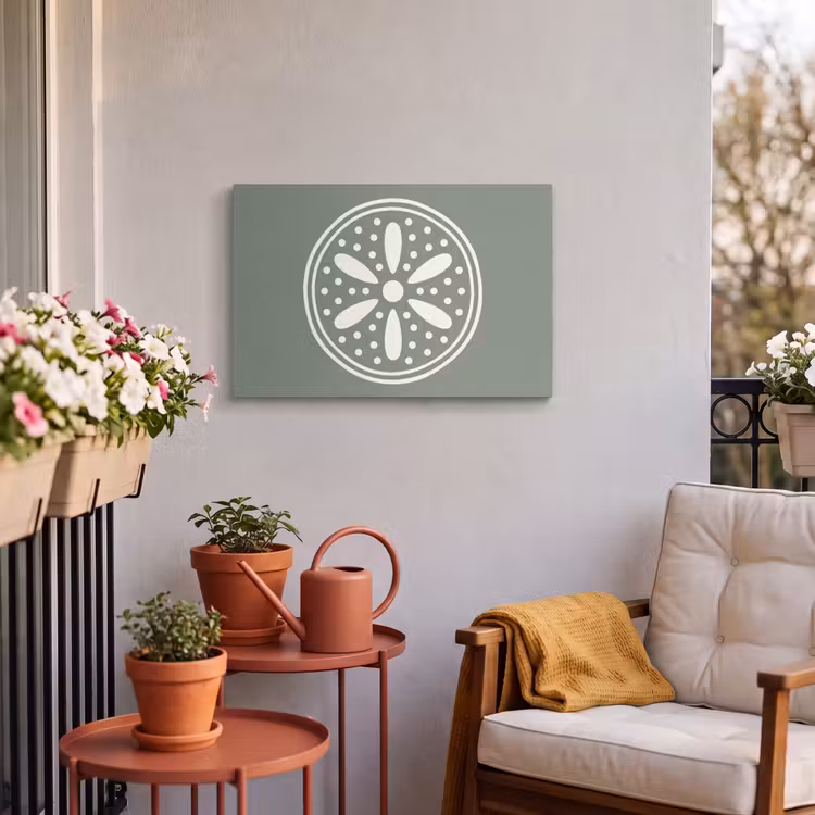 Buiten canvas - Patroon - Cirkel - Abstract - Groen - Decoratie — 3