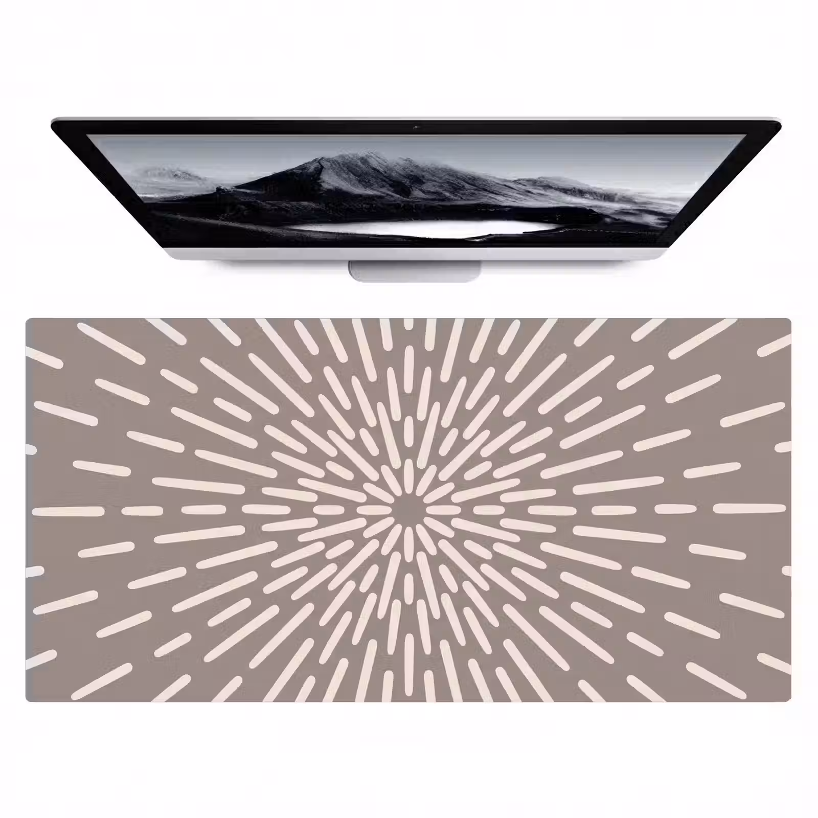 Bureau onderlegger - Patroon - Stralen - Abstract - Modern - Grijs — 1