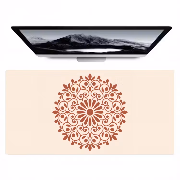 Bureau onderlegger - Decoratie - Cirkel - Symmetrisch - Modern - Roodbruin — 1