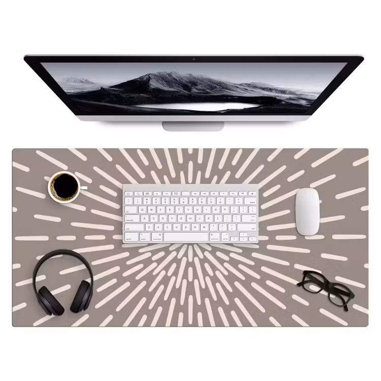 Bureau onderlegger - Patroon - Stralen - Abstract - Modern - Grijs — 4