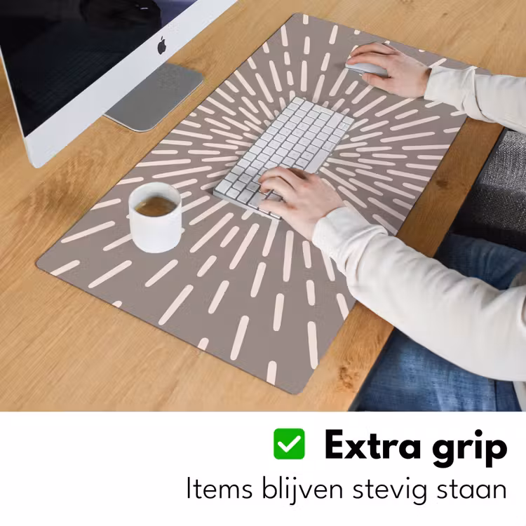 Bureau onderlegger - Patroon - Stralen - Abstract - Modern - Grijs — 6