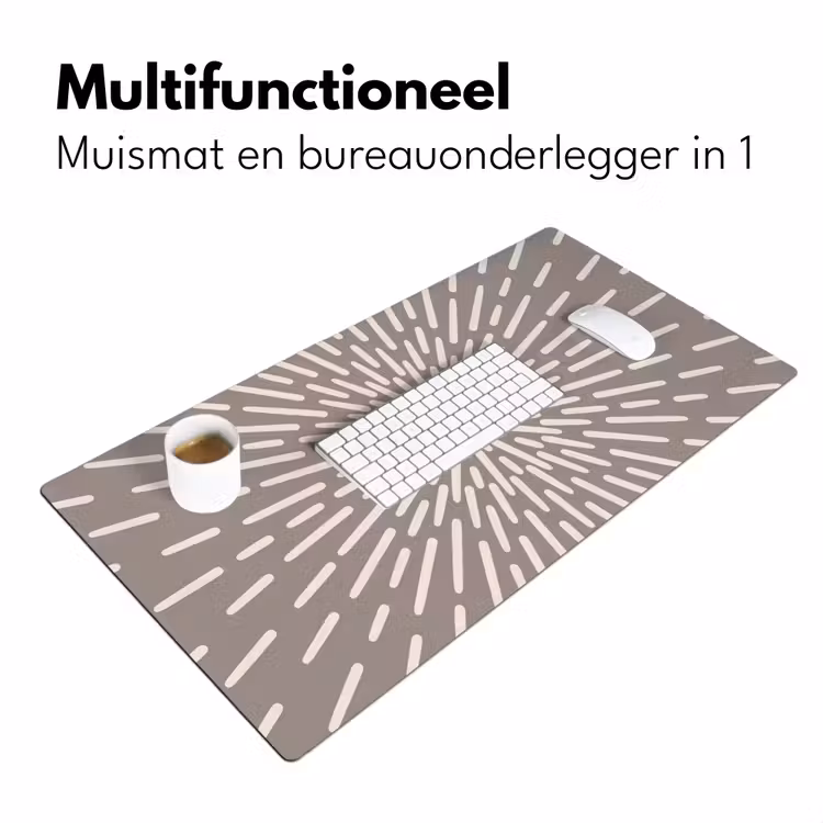 Bureau onderlegger - Patroon - Stralen - Abstract - Modern - Grijs — 7