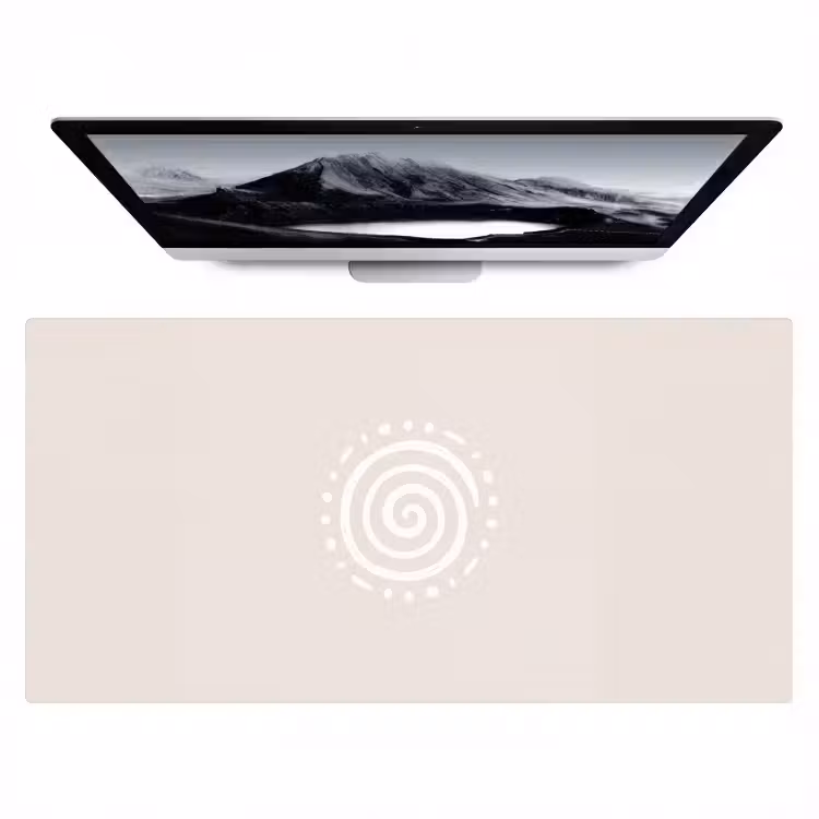 Bureau onderlegger - Symbool - Spiraal - Abstract - Minimalistisch - Beige — 1