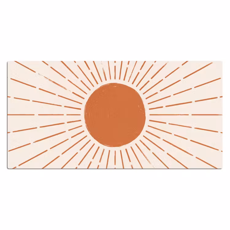 Bureau onderlegger - Zon - Stralen - Abstract - Terracotta - Modern — 2