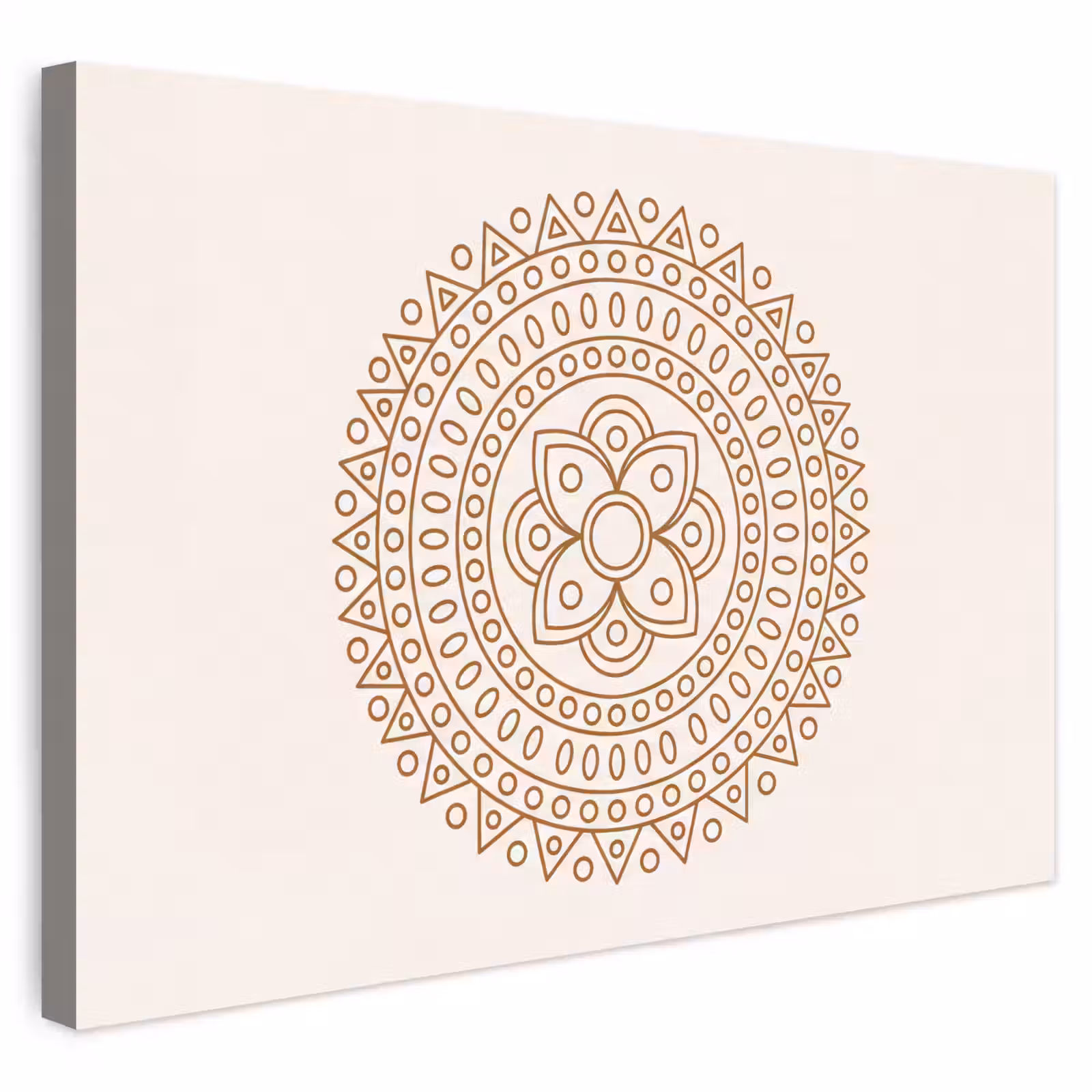 Buiten canvas - Mandala - Geometrisch - Abstract - Oosters - Bruin — 1