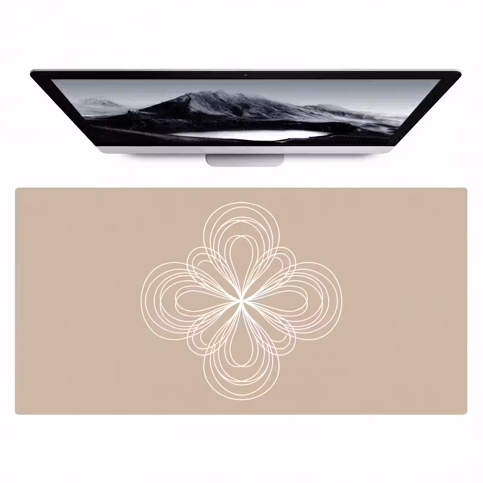 Bureau onderlegger - Patroon - Lijnen - Abstract - Minimalistisch - Beige — 1