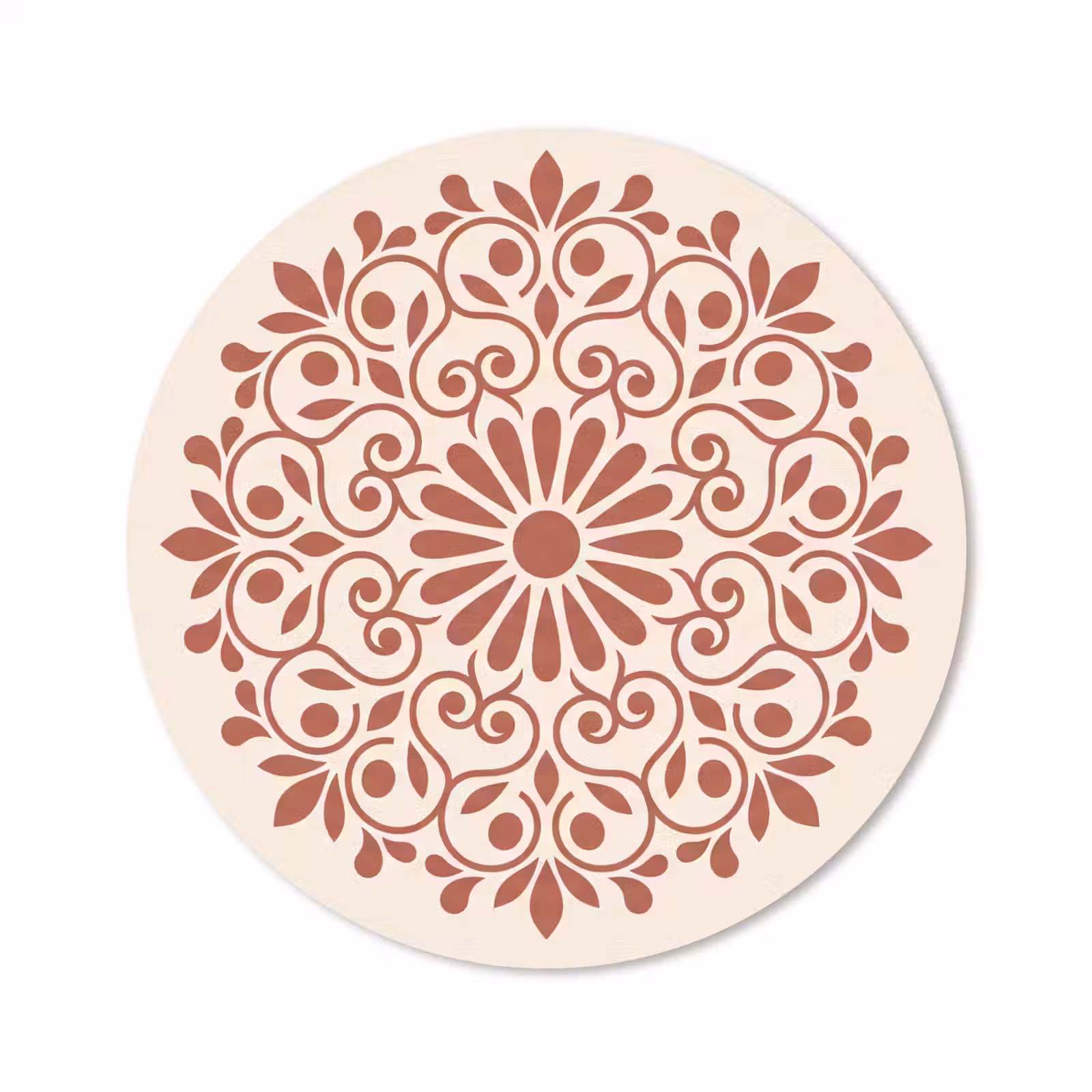 Muismat - Decoratie - Cirkel - Symmetrisch - Modern - Roodbruin — 1