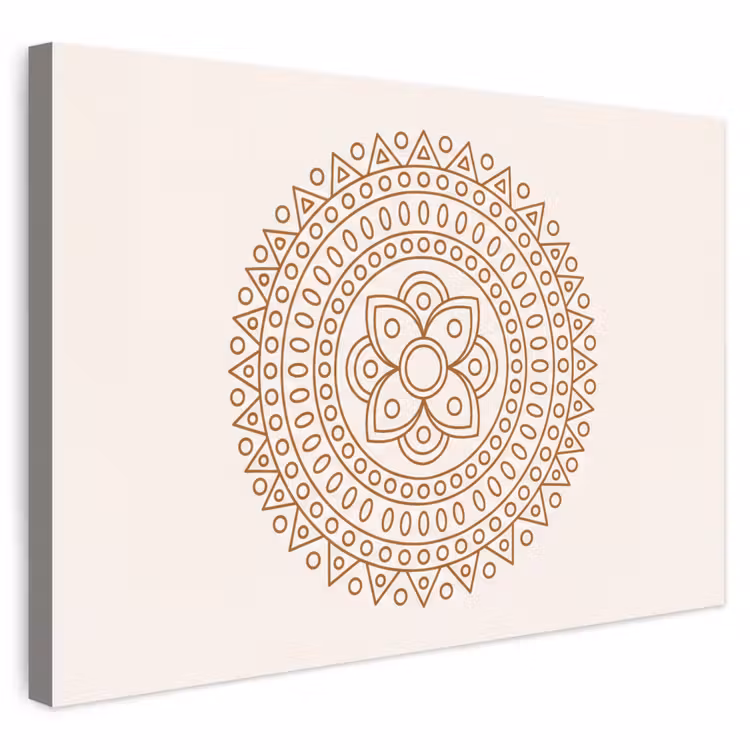 Buiten canvas - Mandala - Geometrisch - Abstract - Oosters - Bruin — 1