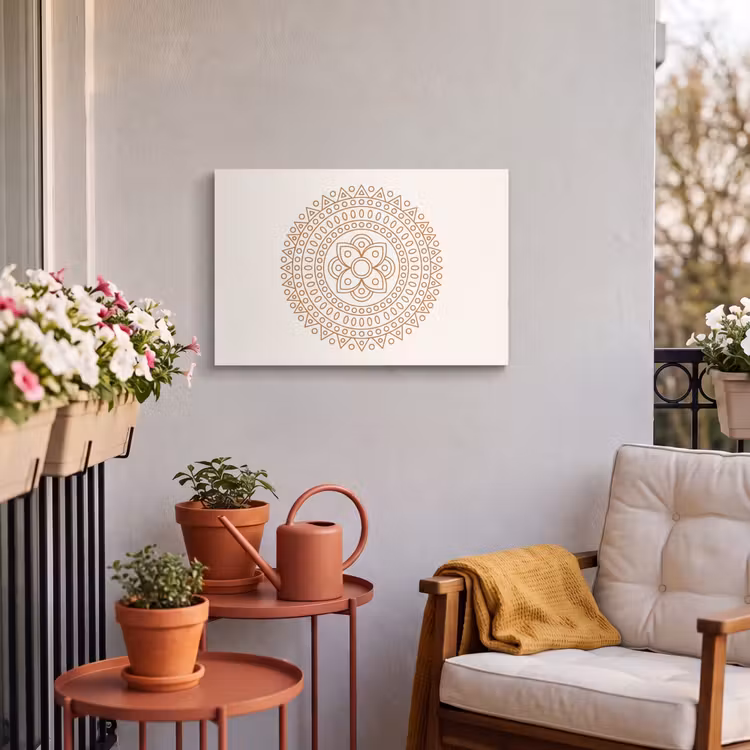 Buiten canvas - Mandala - Geometrisch - Abstract - Oosters - Bruin — 3