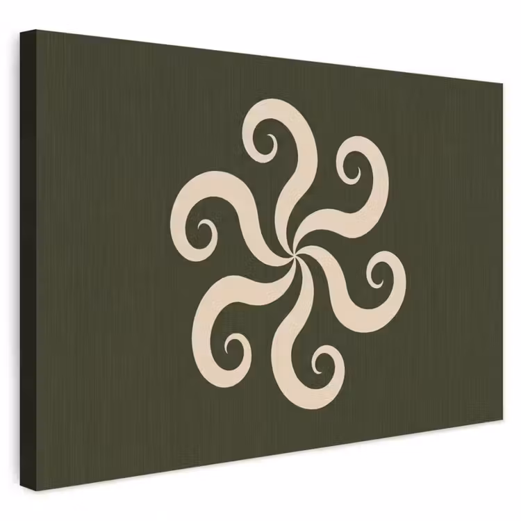 Buiten canvas - Patroon - Spiraal - Abstract - Modern - Groen — 1