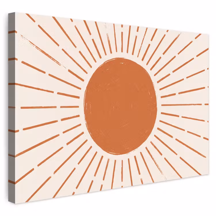 Buiten canvas - Zon - Stralen - Abstract - Terracotta - Modern — 1