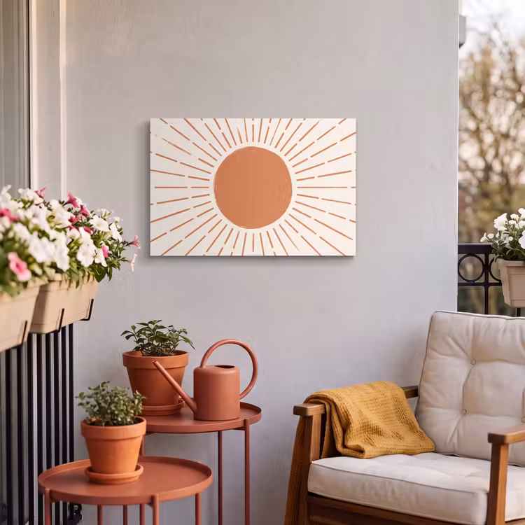 Buiten canvas - Zon - Stralen - Abstract - Terracotta - Modern — 3
