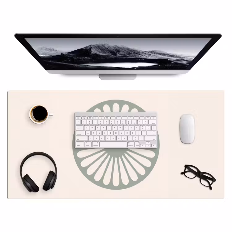 Bureau onderlegger - Abstract - Patroon - Radiaal - Modern - Groen — 4