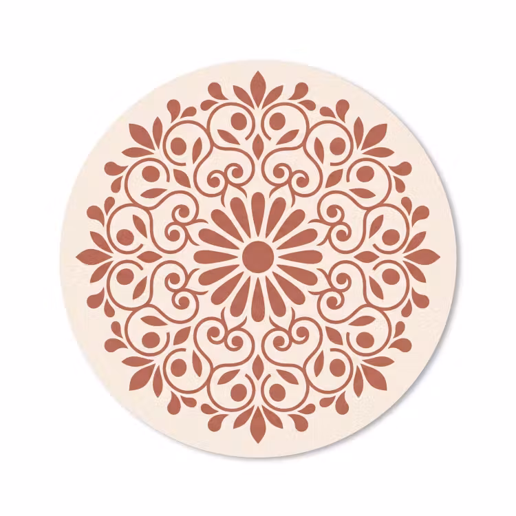 Muismat - Decoratie - Cirkel - Symmetrisch - Modern - Roodbruin — 1