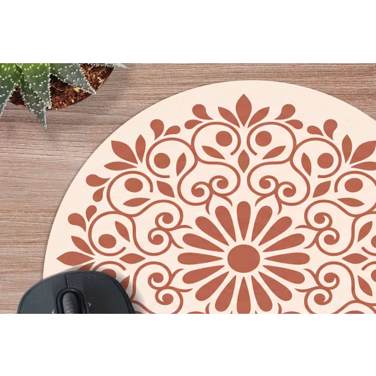 Muismat - Decoratie - Cirkel - Symmetrisch - Modern - Roodbruin — 4