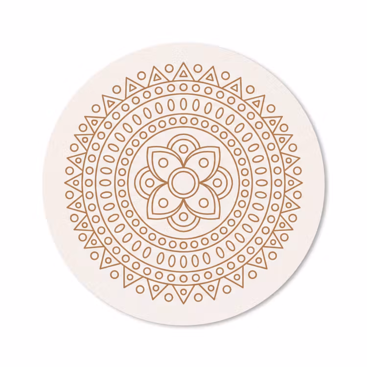 Muismat - Mandala - Geometrisch - Abstract - Oosters - Bruin — 1