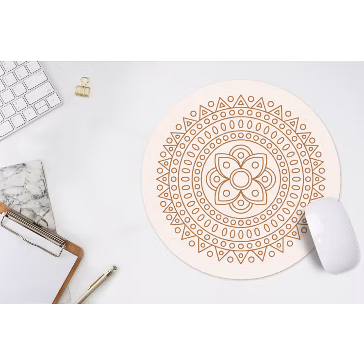 Muismat - Mandala - Geometrisch - Abstract - Oosters - Bruin — 2